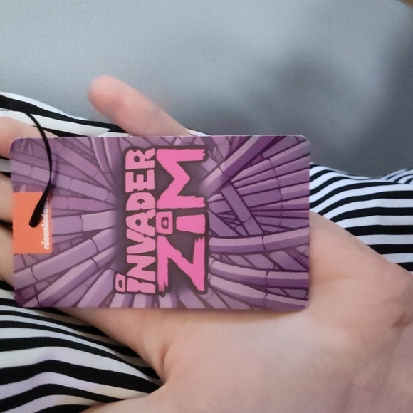 Nickelodeon hot topic Invader Zim GIR Split Stripe Shortalls XL - Picture 3 of 9